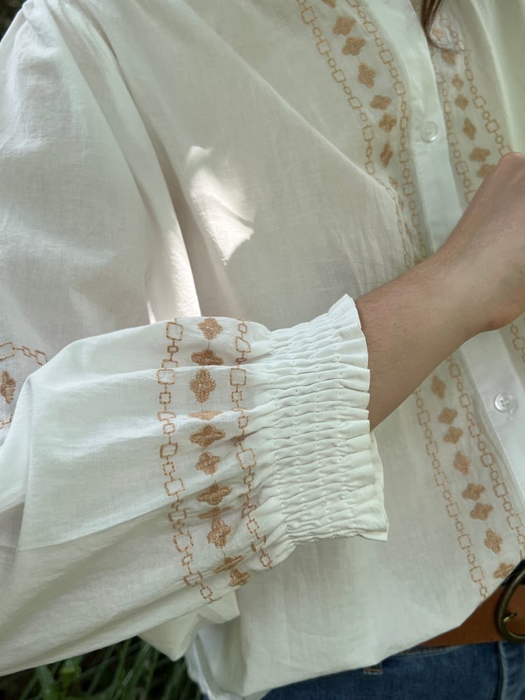 Image of Blouse Bohème "LARA" Ivoire Brodé T1 - T2 -T3