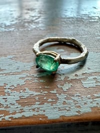 Image 3 of emerald ring with twig band . size 7
