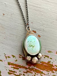 Image 2 of Royston turquoise necklace with silver pearl details