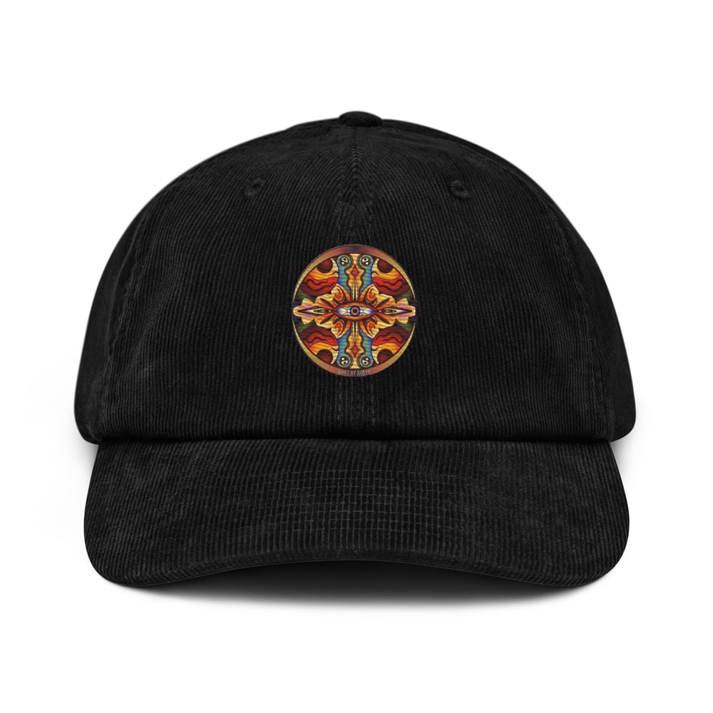 Image of Trippy Eye Corduroy Cap - Black