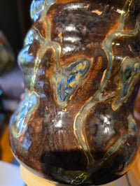 Image 11 of Bronze Vase with Blue Vines