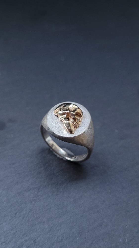 Image of Bimetal Petite Cameo Signet Ring