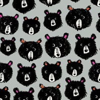 Teddy and the Bears Quilting Cotton Gray