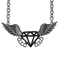 Image 2 of diamond angel necklace *black*