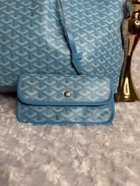 Image 2 of Large Light Blue Crossbody with hat