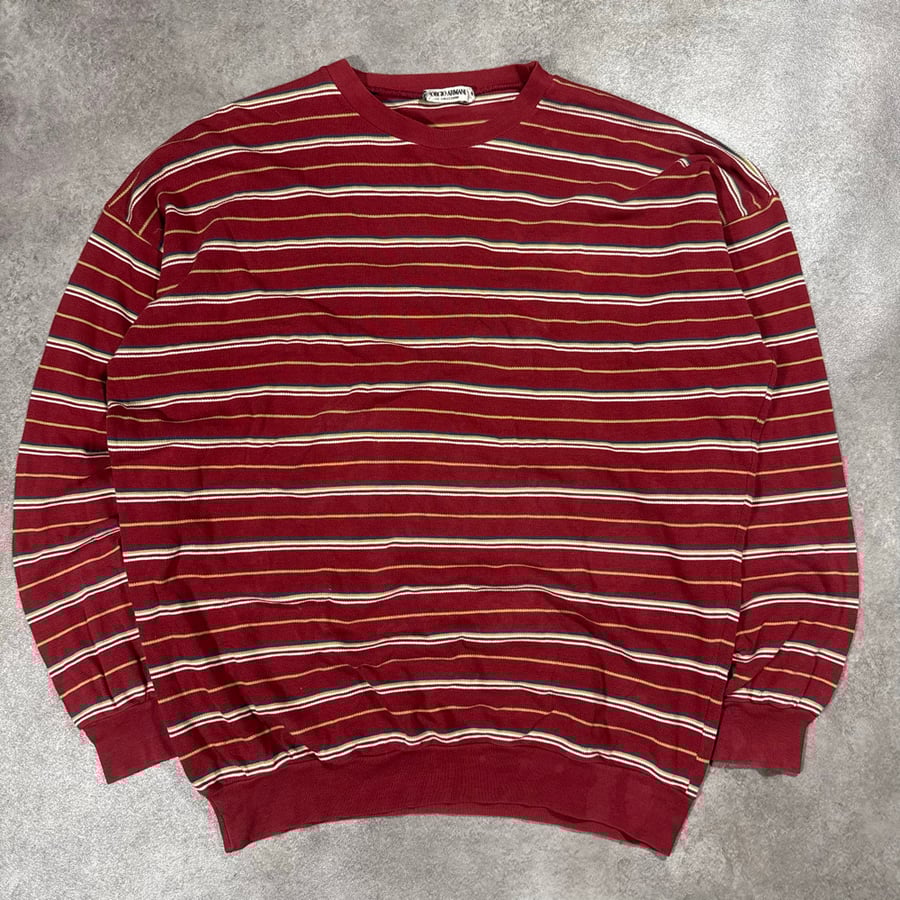 Image of 1980s Giorgio Armani Striped Sweatshirt, Size Large