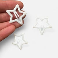 Image 2 of 3x pairs white gothy star hair clips 🤍🌟🤍🌟