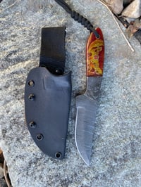 Image 1 of Damascus knife with Kydex sheath on 