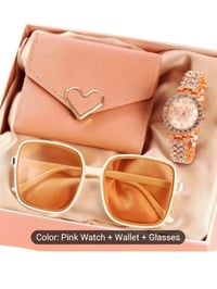 Image 1 of Elegant Women's Quartz Watch Set – Rose Golden