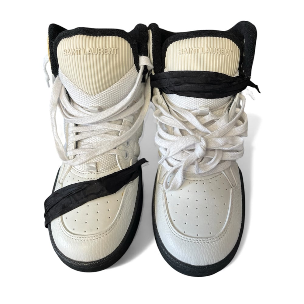 Image of Saint Laurent Cure Leather Trainers