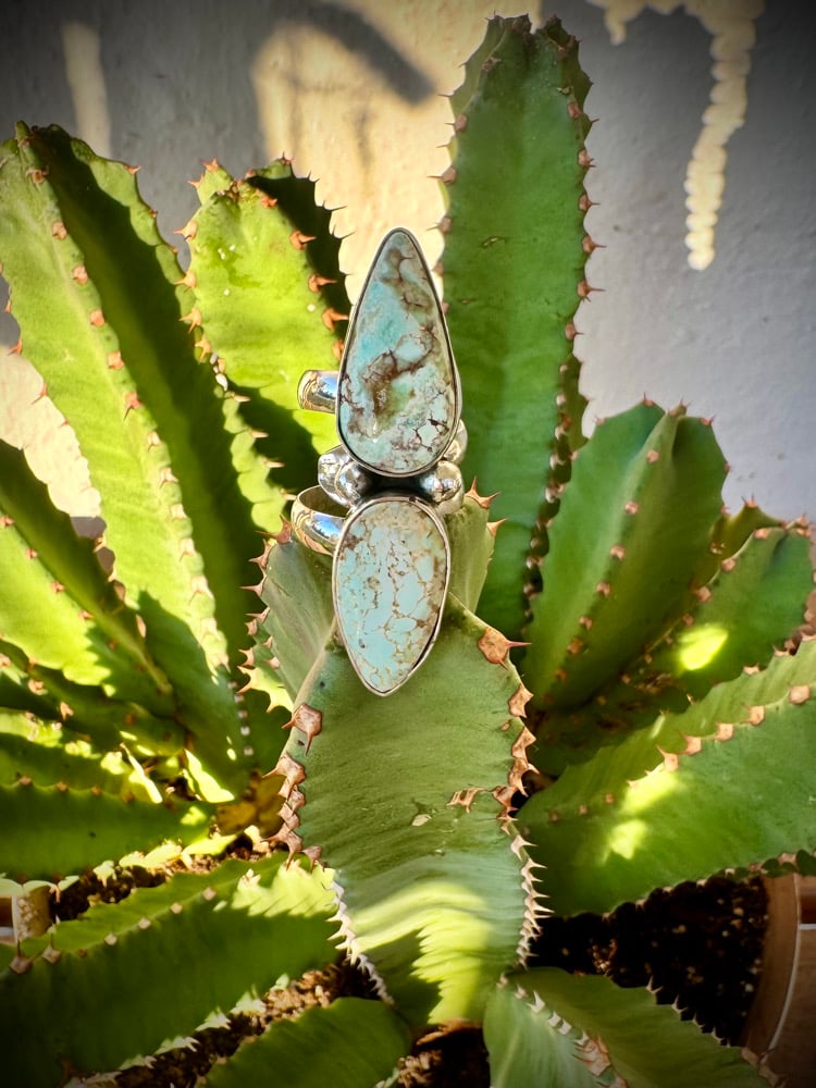 Image of Dry Creek 2 Stone Ring - Adjustable 🩵