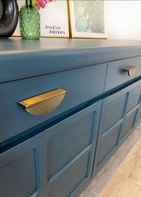 Image 9 of Mid century modern Upcycled dark teal Nathan Squares SIDEBOARD - DRINKS CABINET - TV UNIT