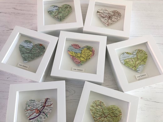 Rocket & Co. Small ‘Love Somerset’ map artworks