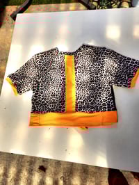 Image 2 of Angelic Upstarts orange & leopard crop top (size M)