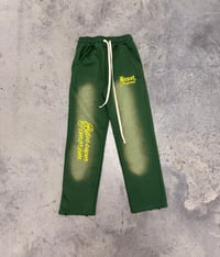 FIDES SUPER TIMOREM VINTAGE YELLOW & FOREST DISTRESSED PANTS