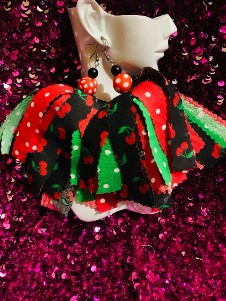 Image of Cherry Pie Tassel Earrings