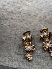 Image 2 of Gold flower drop earrings 