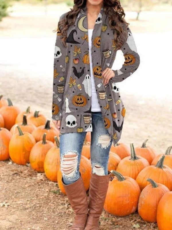 Image of Adult Halloween Cardigan with candles 