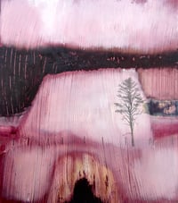 Image 5 of Field from my Window original oil painting on wooden panel