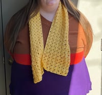 Image 2 of Yellow Crochet Scarf 