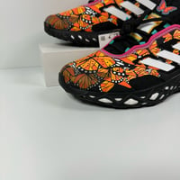 Image 5 of ADIDAS WEB BOOST DAY OF THE DEAD MENS RUNNING SHOES SIZE 9.5 PRIMEKNIT MONARCH BUTTERFLIES BLACK WHI