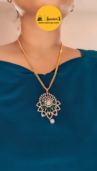 Image 1 of Tanuja - Premium Quality Peacock Short Chain AD Necklace
