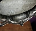 Superbe jardinière centre de table en métal argenté, Art Nouveau, modèle français déposé