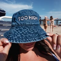 Image 2 of Too High Bucket Hat (Blue Denim)