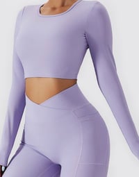 Image 3 of Long Sleeves Seamless Knit Sports T-shirt