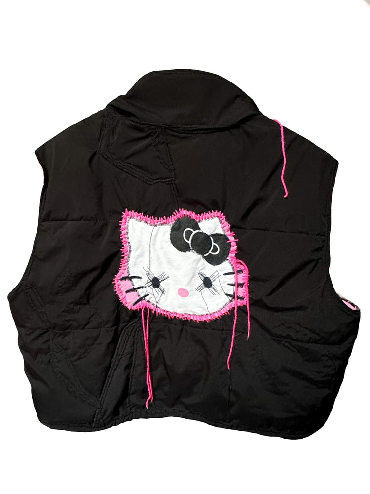 Image of THE END IS NEAR X HELLO KITTIE DOUBLE FACE REVERSIBLE PUFFER JACKET