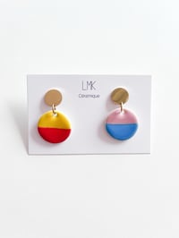 Paire de boucles d’oreilles céramique BOURRACHES PM multi A