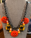 Vintage Style Chunky Hallows Eve Halloween Necklace 