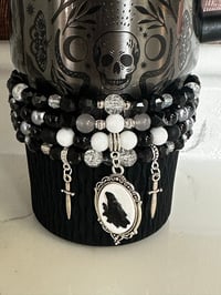 Image 1 of Deadly Damask Black Gothic Tumbler Bracelet Stack