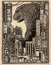 Kaiju City Block Print