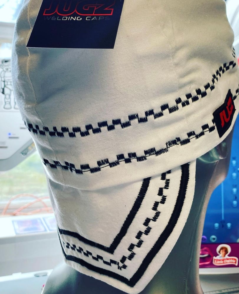 Image of Custom made to order White fabric welding caps
