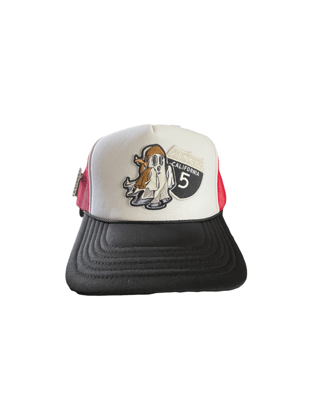 Red white and Black trucker 