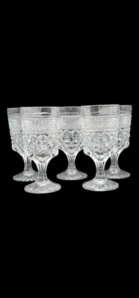 Image 1 of Set of 5 Vintage Anchor Hocking Wine Goblets