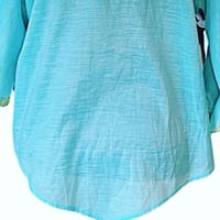 Image 7 of Vintage Light Blue Embroidered Handmade Boho Peasant Top - M 