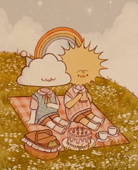 Cloud and Sun Picnic Print