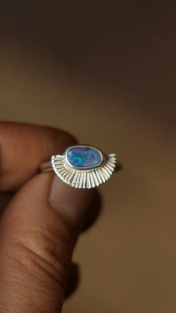 Image of Boulder Opal Eclipse Ring 