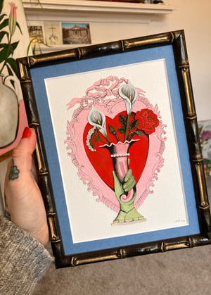 Image of Hand Vase Framed Cutout Original 