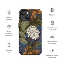 Image 22 of Art Nouveau Inspired Blue, Orange and White Boho Hippie Floral Sketch Tough Case for iPhone®