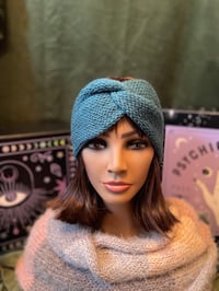 Image 2 of "Teal Me About It" Hand-Knit Twisted Ear Warmer 