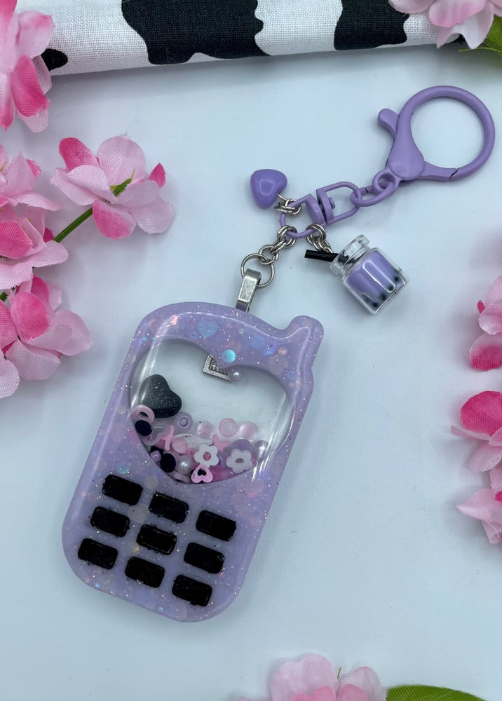 Image of Keychain - Purple Cell Phone 