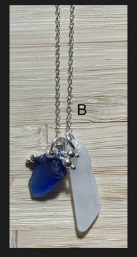 Image 2 of Sterling Silver Necklace with Beautiful Blue Sea Glass *FREE TRACKED SHIPPING*