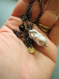 Image 10 of baroque pearl and 22k gold charm necklace by peaces of indigo