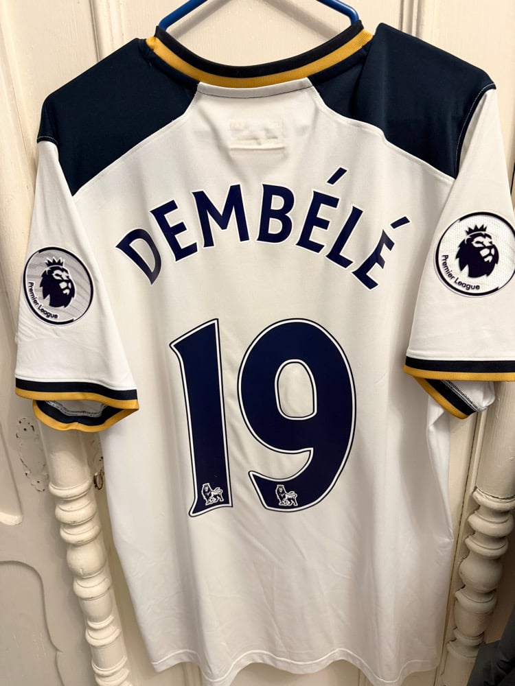 Image of Tottenham Hotspur “DEMBÉLÉ 19” 2016/17 Home Shirt + PL patches  (L)