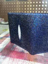 Image 3 of Blue Stingray Leather Trifold w/ Pearl