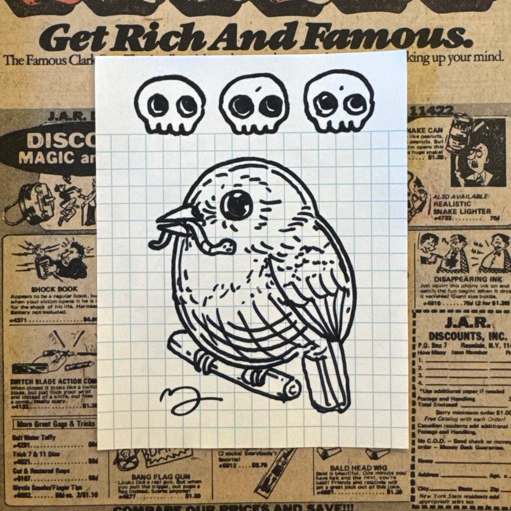 Image of Fat Bird Sharpie Sketch #137