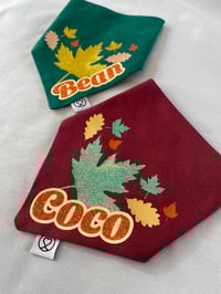 Image 2 of Autumn Leaves Personalised Fall Dog Bandana